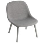 Fiber lounge chair, wood base, Remix 133 - grey 