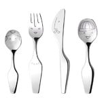 Kids' tableware, The Twist Family child's cutlery set, 4 pcs, Silver