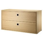 Shelving units, String chest with 2 drawers, 78 x 30 cm, oak, Natural