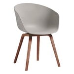 Esszimmerstühle, About A Chair AAC22 Stuhl, Walnuss lackiert - Grau, Grau
