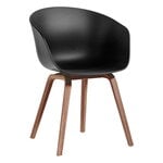 Dining chairs, About A Chair AAC22 Eco, lacquered walnut - black, Black