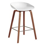 About A Stool AAS32, 65 cm, lacquered walnut - white