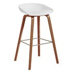 About A Stool AAS32, 75 cm, lacquered walnut - white