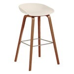 Bar stools & chairs, About A Stool AAS32, 75 cm, lacquered walnut - cream white, White