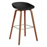 About A Stool AAS32, 75 cm, lacquered walnut - black