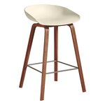 Bar stools & chairs, About A Stool AAS32 Eco, 65 cm, lacquered walnut - cream white, White