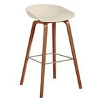 Bar stools & chairs, About A Stool AAS32 Eco, 75 cm, lacquered walnut - cream white, White
