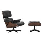 Vitra Eames Lounge Chair&Ottoman, new size, dark walnut - Premium F nero