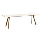 Ruokapöydät, CPH30 pöytä, 250 x 90 cm, lak. pähkinä - luonnonvalkoinen lino, Harmaa