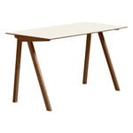 Desks, CPH90 desk, lacquered walnut - off white lino, White