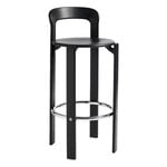 Dining chairs, Rey bar chair, 75 cm, deep black, Black