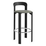 Dining chairs, Rey bar chair, 75 cm, deep black - black grey Steelcut Trio 124, Black
