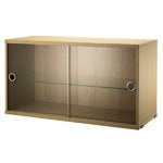 Shelving units, String display cabinet w/ sliding glass doors, 78 x 30 cm, oak, Natural
