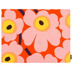 Tovaglietta Pieni Unikko in cotone rivestito, arancione - rosa - Tovaglietta Pieni Unikko in cotone rivestito, arancione - rosa -