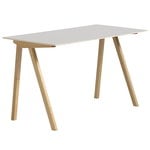 Työpöydät, CPH90 työpöytä, lakattu tammi - luonnonvalkoinen lino, Valkoinen