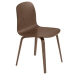 Dining chairs, Visu chair, wood base, stained dark brown, Brown