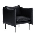 Armchairs & lounge chairs, Tiki armchair, small, black steel - black Elmosoft leather, Black