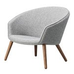 Ditzel lounge chair, light grey - lacquered walnut