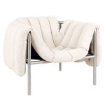 Hem Puffy lounge chair, natural - stainless steel