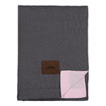 Duvet cover, linen, dark grey - pink Duvet cover, linen, dark grey - pink
