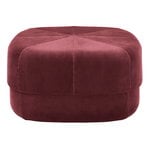Poufs & ottomans, Circus pouf, large, dark red velour, Red