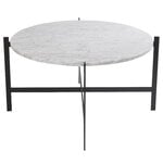 Coffee tables, Deck table 80 cm, white marble - black, White