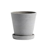 Outdoor planters & plant pots, Flowerpot and saucer, M, grey, Gray