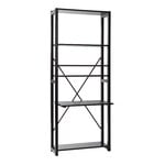 Office desks, Classic shelf with working space, black, Black