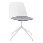 Viccarbe Maarten chair, pyramid swivel base, white - grey seat cushion