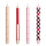 HAY Velas Pattern, set de 4, rojos - burdeos