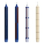 HAY Pattern candle, set of 4, blue - silver