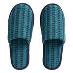 HAY Waffle slippers, one size, stripe petrol blue