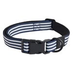 HAY HAY Dogs collar, flat, M-L, stripe, blue - white