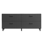 Storage furniture, Relief chest of drawers with legs, low, grey, Gray