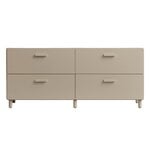 Storage furniture, Relief chest of drawers with legs, low, beige, Beige