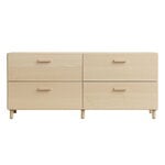 Storage furniture, Relief chest of drawers with legs, low, ash, Natural