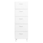 Storage furniture, Relief chest of drawers with legs, tall, white, White