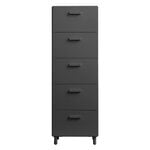 Storage furniture, Relief chest of drawers with legs, tall, grey, Gray