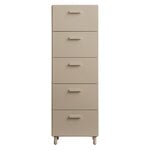 Storage furniture, Relief chest of drawers with legs, tall, beige, Beige