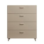 Storage furniture, Relief chest of drawers with legs, wide, beige, Beige