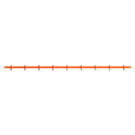 String Furniture Barre de crochets Relief, grand modèle, 123 cm, orange