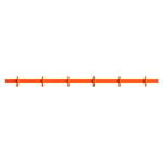 Wall coat racks, Relief hook rail, medium, 82 cm, orange, Orange