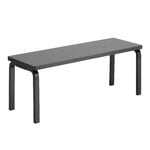 Benches, Aalto bench 153A, solid seat, black, Black