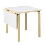 Tables de salle à manger, Table pliante Aalto DL81C, bouleau - stratifié blanc, Blanc