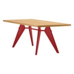 Tavoli da pranzo, Tavolo EM Table 220 x 90 cm, rovere - Japanese red, Naturale