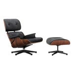 Nojatuolit, Eames Lounge Chair&Ottoman, classic koko, palisanteri - musta, Musta