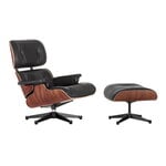 Fåtöljer, Eames Lounge Chair & Ottoman, ny storlek, palisander - svart, Svart
