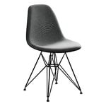 Eames DSR chair, deep black - basic dark - nero/ivory upholstery