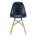 Eames DSW Fiberglass Chair, navy blue - maple