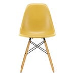 Eames DSW Fiberglass chair, light ochre - maple